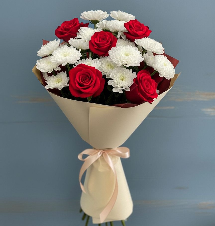 Букет цветов из: Розы и Хризантемы в Балашове