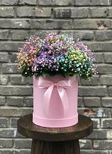 Цветочная композиция из Гипсофила и Розы в шляпной коробке #REPLACE_PRED# Балашове