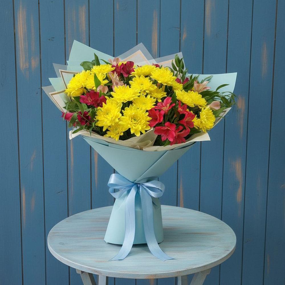Букет цветов из: Альстромерии и Хризантемы в Балашове