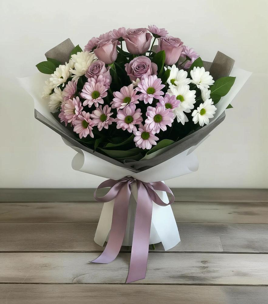 Букет цветов из: Хризантемы и Розы в Балашове