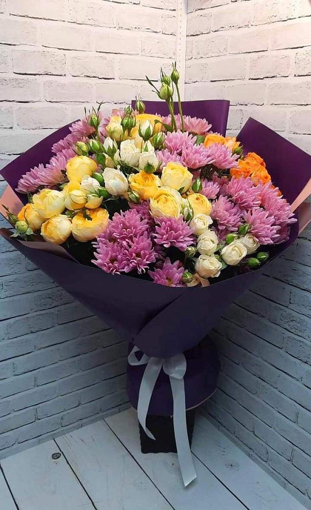 Букет цветов из: Хризантемы и Розы в Балашове