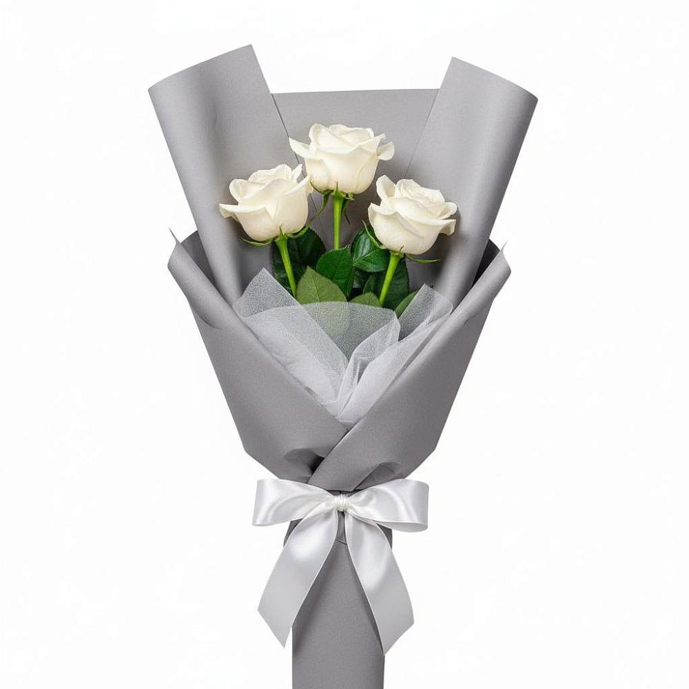 Букет 3 белые розы в Балашове