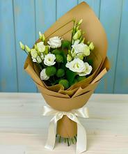 Букет цветов из:  Хризантемы и Лизиантусы #REPLACE_PRED# Балашове