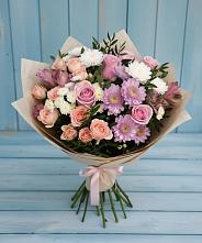 Букет цветов из:  Хризантемы, Розы и Альстромерии #REPLACE_PRED# Балашове