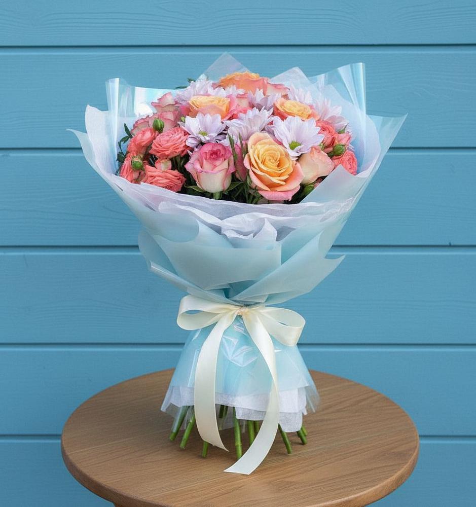 Букет цветов из: Хризантемы и Розы в Балашове