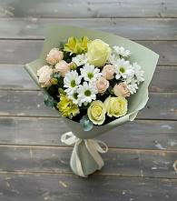 Букет цветов из:  Альстромерии, Розы и Хризантемы в Балашове